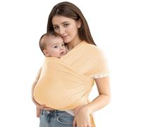JM, asciugamano per neonati, marsupio per bambini, facile da indossare, elastico fino a 15 kg, fascia ergonomica, facile da legare (giallo chiaro)