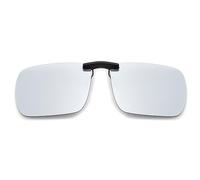 JM Clip Rettangolare Senza Montatura Occhiali da Sole Leggeri da Uomo Polarizzati 60 * 47(Argento Specchio Polarizzato)