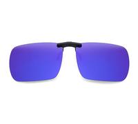 JM Clip Rettangolare Senza Montatura Occhiali da Sole Leggeri da Uomo Polarizzati 60 * 47(Specchio Blu)