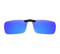 JM Clip Rettangolare Senza Montatura Occhiali da Sole Leggeri da Uomo Polarizzati(Specchio Blu)