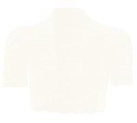 JM CLOTHING K19 Nuovi Bambini Ragazze Manica Corta Cardigan Coprispalle Crochet Maglia Pointelle Bolero Giacca per Abiti, crema, 9-10 Anni
