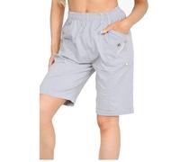 JM CLOTHING SS12 - Pantaloni corti da donna, a tre quarti, morbidi 3/4, elasticizzati, con tasche in vita, pantaloncini estivi taglie forti, Grigio (pantaloncini), 46