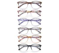 JM Quadrati Occhiali da Lettura per Donna Uomo, Occhiali Luce Blu con Cerniera a Molla 6 Packs +3.0