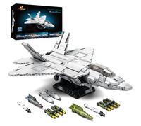 JMBricklayer 60003, Set di mattoncini per la costruzione di un modellino di aeroplano militare caccia F-22 Raptor, per ragazzi dai 14 anni in su, adulti e appassionati del campo militare
