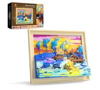 JMBricklayer Art Monet - Set di edifici con cornice 3D con luce, kit artistico da parete per decorazione da tavolo, decorazione per casa e ufficio, regali creativi per adulti, ragazzi e ragazze (1514