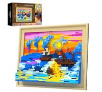 JMBricklayer Impression Sunrise Building Set per adulti con luci 70016, artigianato artistico da parete, cornice per pittura decorazione casa ufficio, regalo per ragazze adulte