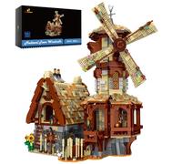 JMBricklayer Kit di costruzione di una casa con mulino a vento medievale per adulti, giocattolo di architettura del mulino a vento della città, modello espositivo, regalo per ragazze e ragazzi 30116