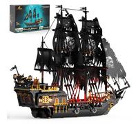 JMBricklayer nave dei pirati giocattolo da costruzione con luci, grande modello di nave dei pirati Pearl set di costruzioni 40002, emozionanti battaglie marittime e maledizione dei non morti, per