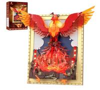 JMBricklayer Phoenix - Set di edifici per adulti, 1565 pezzi, 3D da parete, modello con mattoni, decorazione per casa e ufficio, regalo creativo per gli amanti dell'arte