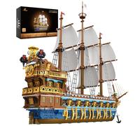 JMBricklayer Set di blocchi da costruzione di navi pirata, splendido modello della flotta reale con design a più livelli, 40103 kit di giocattoli a vela, regali per adulti, ragazzi e bambini dai 14