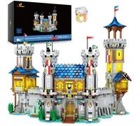 JMBricklayer Set di castello medievale a LED, da collezione o da ufficio, regalo per bambini