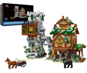 JMBricklayer Set di edifici medievali e torre di guardia per adulti e ragazzi dai 14 anni in su: intraprendi un viaggio cavalleresco, esposizione modulare di edifici medievali del castello medievale