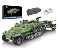 JMBricklayer WW2 Classic Building Set 61516, Veicolo corazzato militare a mezza pista per adulti, modello di auto da collezione, camion dell'esercito, regalo per ragazzi, adolescenti, adulti (1298
