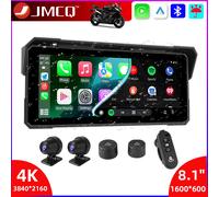 JMCQ Portatile da 8.1 pollici IP67 Impermeabile Moto 4K DVR Navigazione GPS Wireless Carplay Android Auto Moto Registratore Monitor