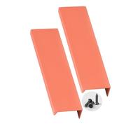 JMCXSM592 2 pezzi maniglie per ante Camera bambini Invisibile Tiretti Armadio Nascosto Alluminio Angolo destro Pomello Armadietti Colorato Manopole Cassetto Maniglione Tavolino (Arancione,200mm)