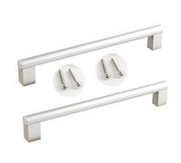 JMCXSM592 2 pezzi Tiretti Armadio Aste tonde maniglie per ante Lega di alluminio Pomello Armadietti Manopole porta d'ingresso Cassetto Maniglione Tavolino Pomolo Mobile (Passo foro 576mm,Argento)