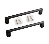 JMCXSM592 2 pezzi Tiretti Armadio Aste tonde maniglie per ante Lega di alluminio Pomello Armadietti Manopole porta d'ingresso Cassetto Maniglione Tavolino Pomolo Mobile (Passo foro 224mm,Nero)
