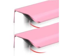 JMCXSM592 2 pezzi Tiretti Armadio Nascosto Alluminio maniglie per ante Camera dei bambini Invisibile Pomello Armadietti Colorato Manopole Cassetto Angoli arrotondati,Maniglione Tavolino (Rosa,400mm)
