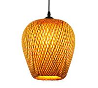 JMEDIC Lampada A Sospensione Intrecciata Fatta A Mano, Lampade A Soffitto in bambù Artistico Boho Basket, Lampadario con Base E27, Paralume A Sospensione in Rattan Country, per Veranda Sala da Pranzo