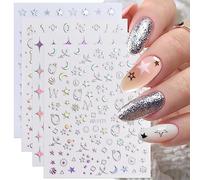 JMEOWIO Aurora Olografico Adesivi Unghie Nail Art 9 Fogli Stickers Autoadesivi Decorazioni Nail Art Disegni