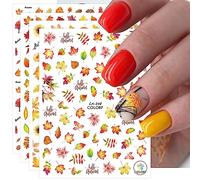 JMEOWIO Autunno Adesivi Unghie Nail Art 10 Fogli Stickers Unghie Autoadesivi Decorazioni Unghie Nail Art Disegni