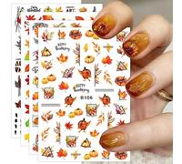 JMEOWIO Autunno Adesivi Unghie Nail Art 12 Fogli Stickers Unghie Autoadesivi Decorazioni Unghie Nail Art Disegni