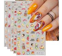 JMEOWIO Autunno Adesivi Unghie Nail Art 6 Fogli Stickers Unghie Autoadesivi Decorazioni Unghie Nail Art Disegni