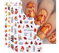 JMEOWIO Autunno Adesivi Unghie Nail Art 9 Fogli Stickers Unghie Autoadesivi Decorazioni Unghie Nail Art Disegni