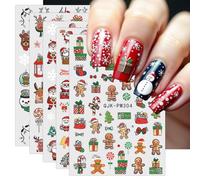 JMEOWIO Glitter Natale Adesivi Unghie Nail Art 10 Fogli Stickers Unghie Autoadesivi Decorazioni Unghie Nail Art Disegni
