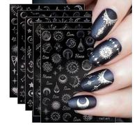 JMEOWIO Luna Stella Sole Adesivi Unghie Nail Art 9 Fogli Stickers Unghie Autoadesivi Decorazioni Unghie Nail Art Disegni