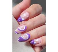 JMEOWIO Unghie Gel Adesive UV Punta Francese Viola Nuvola Smalto Adesivo per Unghie Gel Nail Stickers Decorazioni Unghie Nail Art Disegni