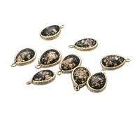 JMGDJ 10 pezzi/lotto di ciondoli con perle finte a forma di lacrima per la creazione di gioielli fai da te, pendenti a goccia d'acqua fatti a mano, accessori - Nero