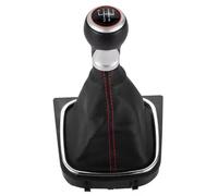 JMGTLSFA Leva Pomello Cambio Per Per Golf 5/6 MK5 MK6 R32 GTI 2004-2009 Pomello Cambio Marce Pelle Auto Manuale Stick HandBall(Red Line 5 Speed)