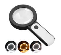 JMH Lente d'ingrandimento con luce, lente d'ingrandimento portatile 30x, 18 LED, luce fredda e calda, con 3 modalità, lente d'ingrandimento illuminata per anziani, lettura, monete, gioielli