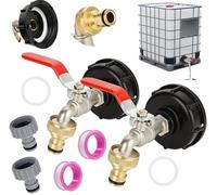 JMIATRY 2 Pezzi cisterna acqua 1000 litri, serbatoio acqua 1000 litri, rubinetto per tanica plastica 1/2'' per IBC Vasca da 1000L