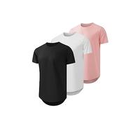 JMIERR Tshirt Uomo Cotone Maglietta Palestra Muscle Fit 2024 Estive Girocollo Maglietta Nero/Bianco/Rosa,L