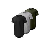 JMIERR Tshirt Uomo Cotone Maglietta Palestra Muscle Fit 2024 Estive Girocollo Maglietta Nero/Grigio/Verde,3XL