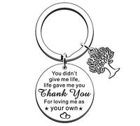 Jmimo, portachiavi con scritta in inglese “Stepdad Matrigna”, regalo per donne e uomini, con scritta in lingua inglese “You Didn't Give Me Life Life Gave You Thank You for Loving Me As Your Own