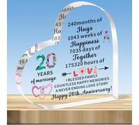 JMIMO Regalo per il 20° anniversario di matrimonio in Cina per lei e lui 20 anni di matrimonio regali per coppia, moglie, marito, a forma di cuore, in acrilico