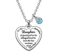 JMIMO to My Daughter Gift Ideas from Dad & Mum Love You Daughter Heart Pendant Necklace in acciaio e Acciaio inossidabile, colore: Dad to Daughter, cod. 103