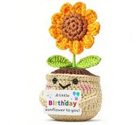 JMIMO Un piccolo girasole di compleanno per te, regalo di compleanno per donne, ragazze, ragazzi, uomini, mamma, figlia, sorella, migliore amica, decorazioni uniche idee regalo all'uncinetto