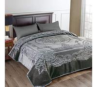 JML Raschel - Coperta in pile per letto king size, 210 x 239 cm, peso 4,1 kg, strato singolo, morbida, calda, spessa, per autunno e inverno, colore: grigio