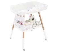 JMMD Fasciatoio, fasciatoio per asilo, altezza regolabile, con fasciatoio impermeabile e contenitore per bambini da 0 a 5 mesi, bianco