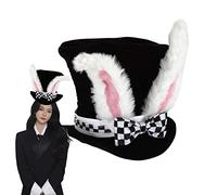 JMOCD Easter Rabbit Topper Plush Hat,Costumi da Coniglietto Pasquale, Set di Accessori Coniglietto, Costume Accessori per Feste a Tema Carnevale Pasqua Matrimonio Alice nel paese delle meraviglie