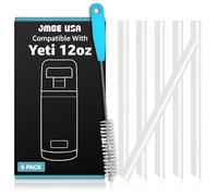 Jmoe USA Cannucce per bottiglie Yeti Rambler Jr. da 350 ml, accessori di ricambio in plastica per uso alimentare e senza BPA, confezione da 6, con spazzola per la pulizia
