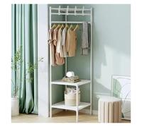 JMORCO Attaccapanni Appendiabiti angolare for camere da Letto Appendiabiti da Terra Appendiabiti da Comodino Appendiabiti Semplice scaffale da Pavimento for Uso Domestico(White 2 Layers)