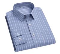 JMORCO Camicia Uomo Camicia da Uomo Elasticizzata Antirughe a Righe, a Maniche Lunghe, a Quadri, vestibilità Slim, for attività sociali(Color7,5XL)