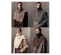 JMORCO Cardigan Donna Scialle alla Moda ad Anello Oversize Lavorato a Maglia di Lana Mantieni Calda la Sciarpa Invernale con Poncho for Le Donne(Black)