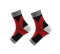 JMORCO Cavigliera Ortopedica Calze a Compressione for neuropatia Nano Socks for Caviglia for gonfiore, fascite Plantare, distorsione - Tutore Nano for Donne e Uomini(Black Red)