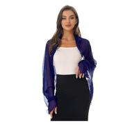 JMORCO Coprispalle Donna Elegante Coprispalle in Chiffon da Donna, a Maniche Lunghe, con Protezione Solare, Aperto sul Davanti, Scialli in, Bolero(Blue2)
